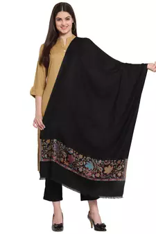 Black & Multi Paisley Woven Modal Shawl (210 x 75 cm)