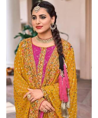 Rani Pink Georgette Party Wear Salwar Kameez 2