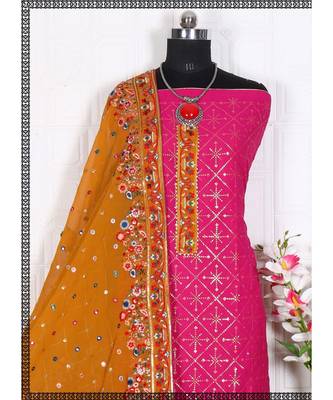 Rani Pink Georgette Party Wear Salwar Kameez 3