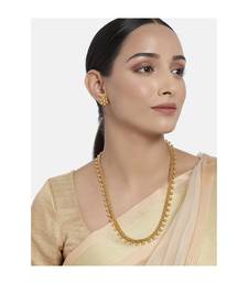 Traditional South Indian Stylish Long Necklace With Earrings For Women & Girls 