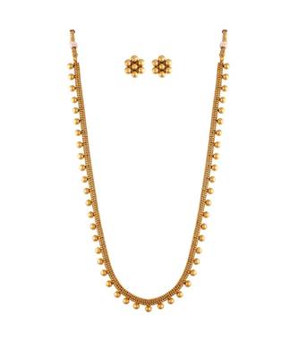 Traditional South Indian Stylish Long Necklace With Earrings For Women & Girls  4
