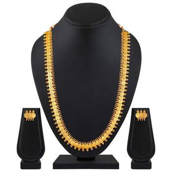 Traditional South Indian Stylish Coin Maharani Haar Necklace With Earrings For Women & Girls  1