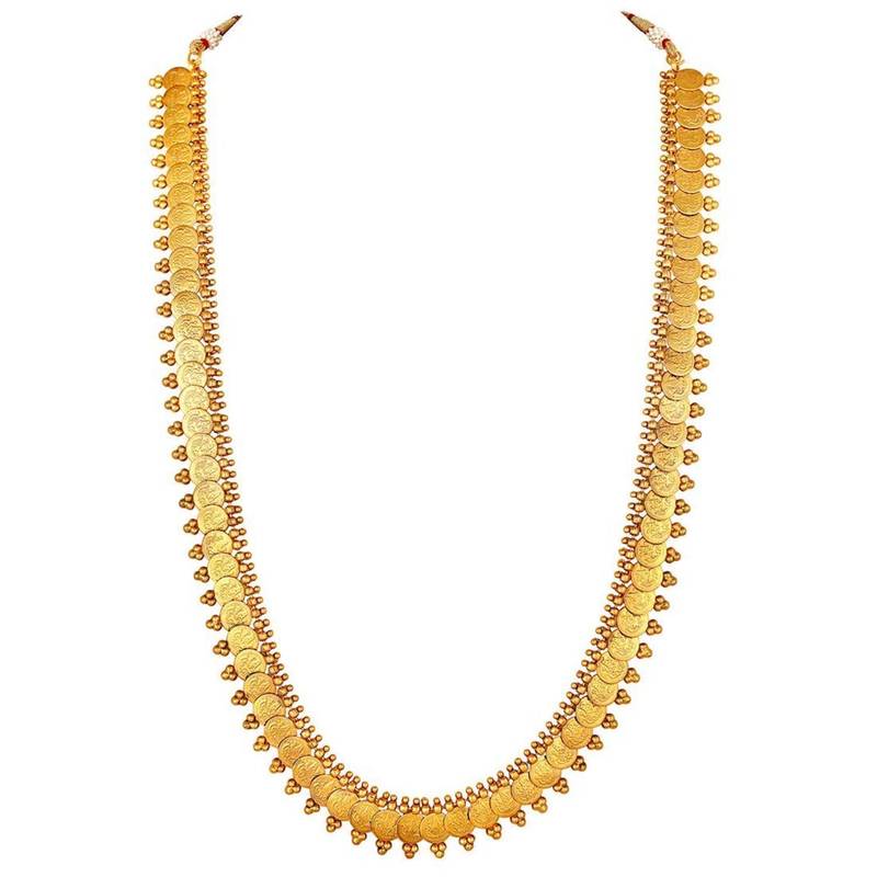 Traditional South Indian Stylish Coin Maharani Haar Necklace With Earrings For Women & Girls 