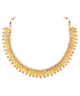 Gold Plated Traditional South Indian Stylish Coin Necklace With Earrings For Women & Girls (MC061FL) 4