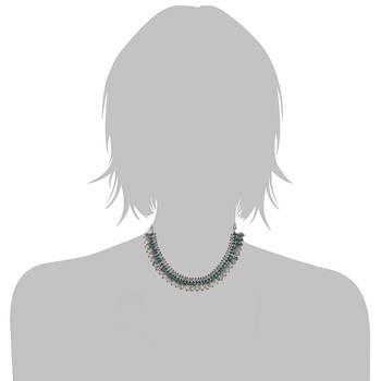 Oxidised Silver Plated Traditional South Indian Stylish Coin Necklace With Earrings For Women & Girls  3