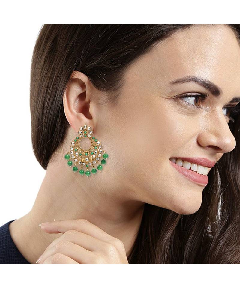 Traditional Gold Plated Kundan & Beads Choker Necklace Jewellery Set for Women 