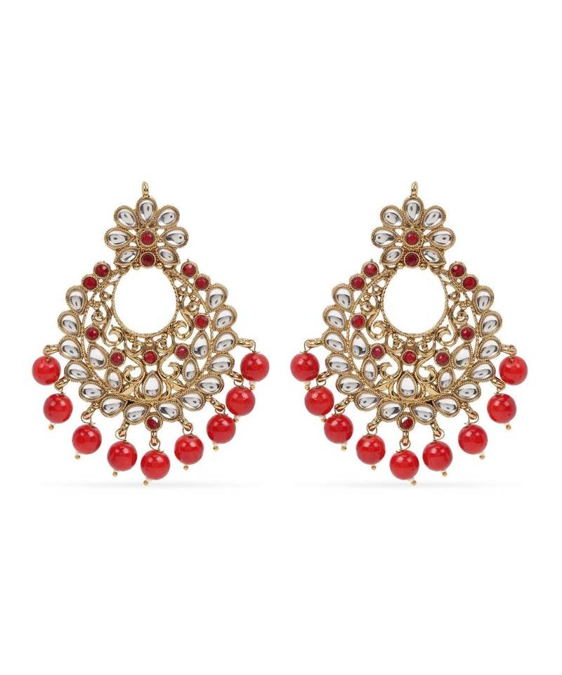 Traditional Gold Plated Kundan & Beads Choker Necklace Jewellery Set with Maang Tiika for Women 