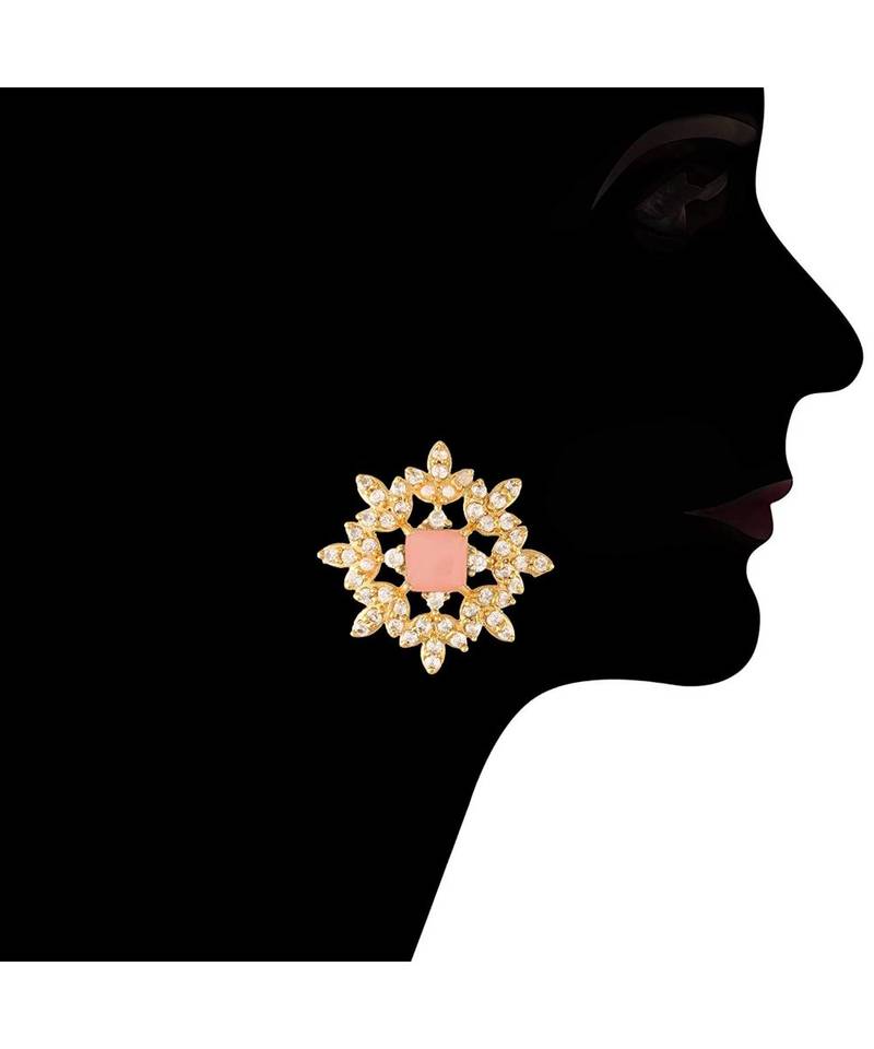 Traditional CZ Crystal Stone with Pearl Choker Necklace Jewellery Set for WomenGirls 