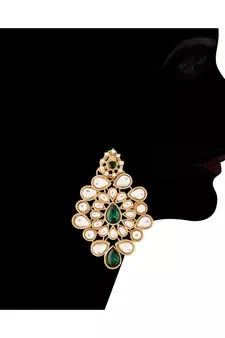 Gold Plated Traditional Kundan with Beads Choker Necklace Jewellery Set for WomenGirls 