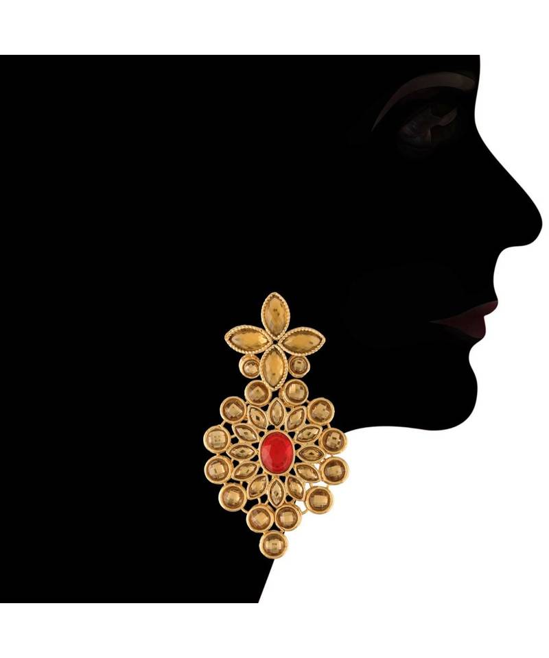 Gold Plated Traditional Kundan with Beads Choker Necklace Jewellery Set for WomenGirls (ML264MFL)