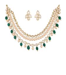 Pearl Studded & Beaded Necklace Jewellery Set For Women 