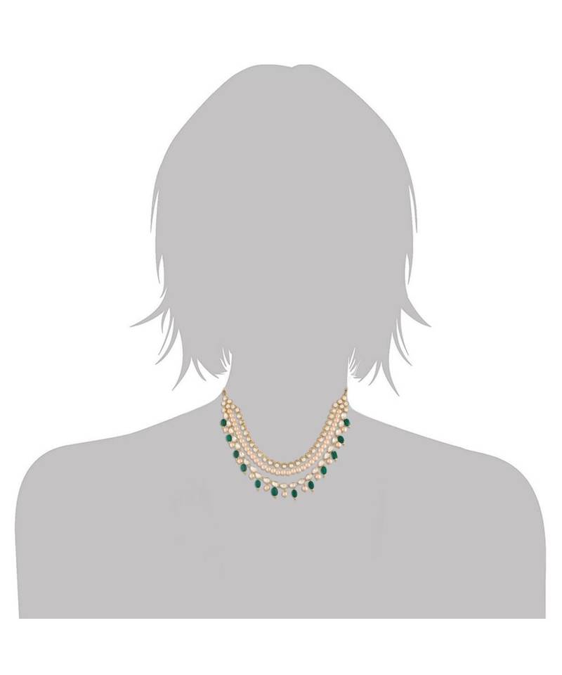 Pearl Studded & Beaded Necklace Jewellery Set For Women 