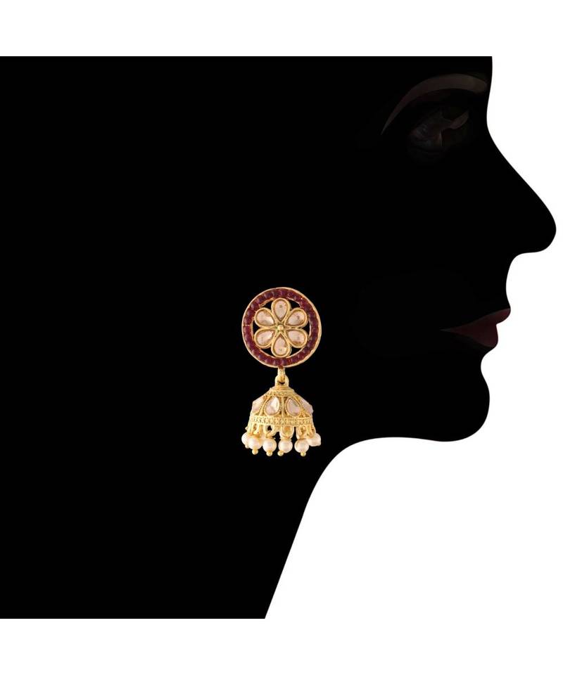 Gold Plated Traditional Kundan Pearl Choker Necklace Set with Earrings & Maang Tikka For Women (K7095DM)