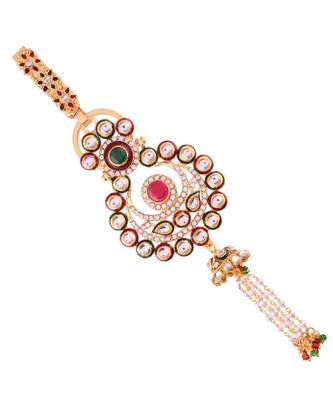 Traditional Kundan & Pearl Chabi ChallaChalla Waist Key chain For Women  1