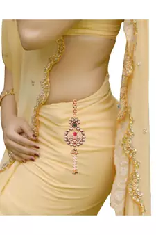 Traditional Kundan & Pearl Chabi ChallaChalla Waist Key chain For Women 