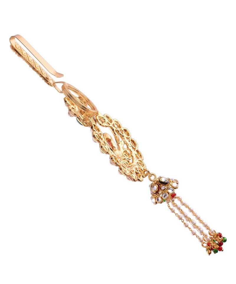 Traditional Kundan & Pearl Chabi ChallaChalla Waist Key chain For Women 