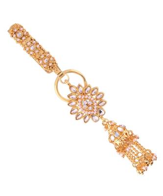Traditional Kundan & Pearl Chabi ChallaChalla Waist Key chain For Women  1
