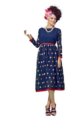 Kimisha Black embroidered georgette embroidered-kurtis 1