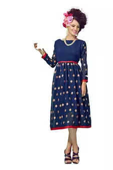 Kimisha Black embroidered georgette embroidered-kurtis
