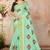 Green embroidered cotton saree with blouse