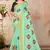 Green embroidered cotton saree with blouse