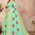 Green embroidered cotton saree with blouse
