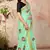 Green embroidered cotton saree with blouse