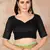 Green embroidered cotton saree with blouse