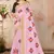 Pink embroidered cotton saree with blouse