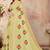 Yellow embroidered cotton saree with blouse