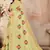Yellow embroidered cotton saree with blouse