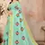 Blue embroidered cotton saree with blouse