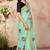 Blue embroidered cotton saree with blouse