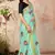 Blue embroidered cotton saree with blouse