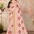 Peach embroidered cotton saree with blouse