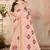 Peach embroidered cotton saree with blouse