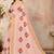 Peach embroidered cotton saree with blouse