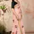 Peach embroidered cotton saree with blouse