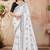 White embroidered cotton saree with blouse