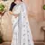 White embroidered cotton saree with blouse