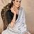 White embroidered cotton saree with blouse