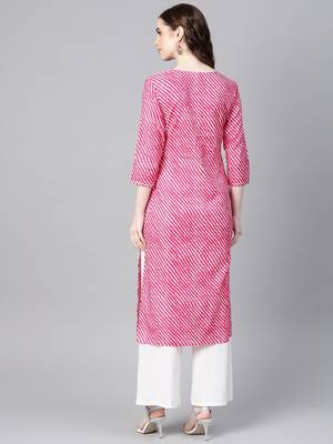 Pink printed cotton kurtas-and-kurtis 3