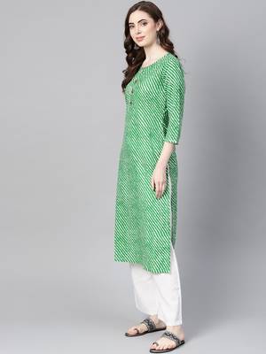 Green printed cotton kurtas-and-kurtis 2