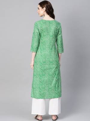Green printed cotton kurtas-and-kurtis 3