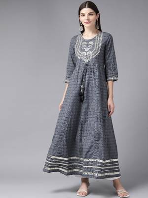 Grey embroidered cotton kurtas-and-kurtis 1
