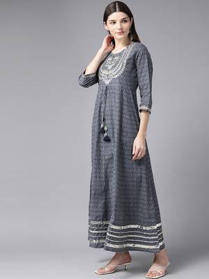 Grey embroidered cotton kurtas-and-kurtis 2
