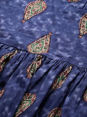 Navy-blue printed cotton cotton-tops 5
