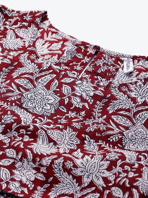 Red printed cotton cotton-tops 4