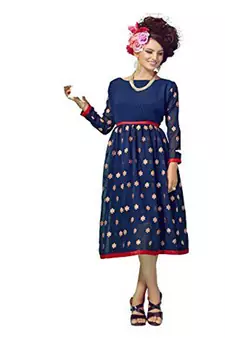 Kimisha Black embroidered georgette embroidered-kurtis
