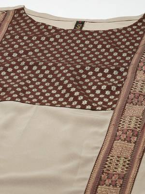 Beige printed crepe kurtas-and-kurtis 4